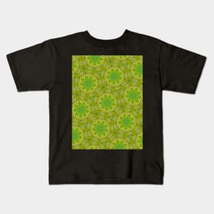 Lime Green Clover or Flower Looking Pattern - WelshDesignsTP003 Kids T-Shirt